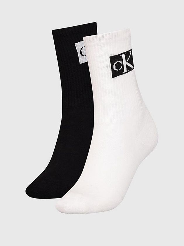 Calvin Klein USA 2 Pack Crew Womens Socks Black 3768205-JG